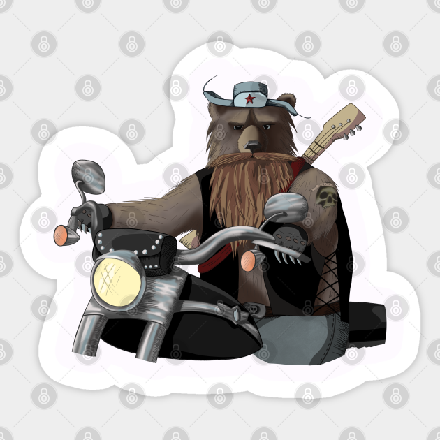 bear on a motorcycle